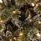 24" Glittery Bristle® Pine Wreath with Warm White LED Lights